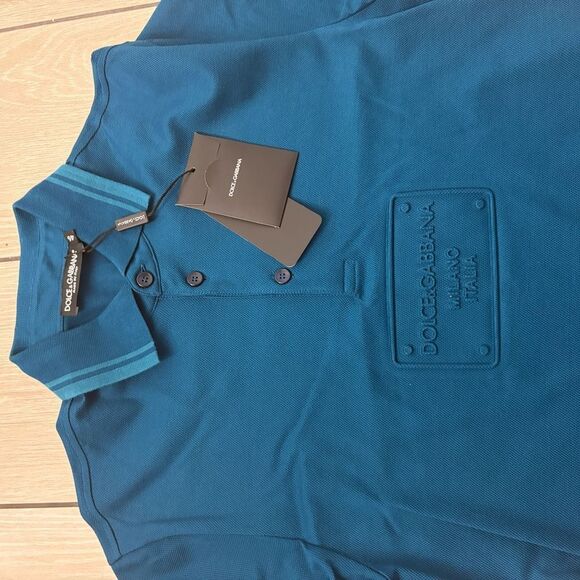 Brand new mens Dolce & Gabbana Blue Polo Shirt - Picture 2 of 7